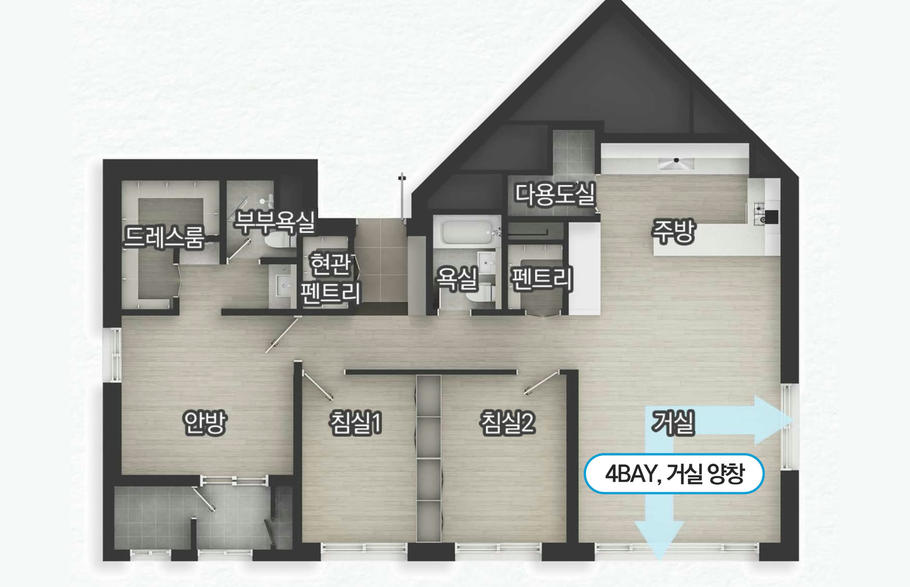 이안 스카이원 서산 전용 84.95㎡B 평면도